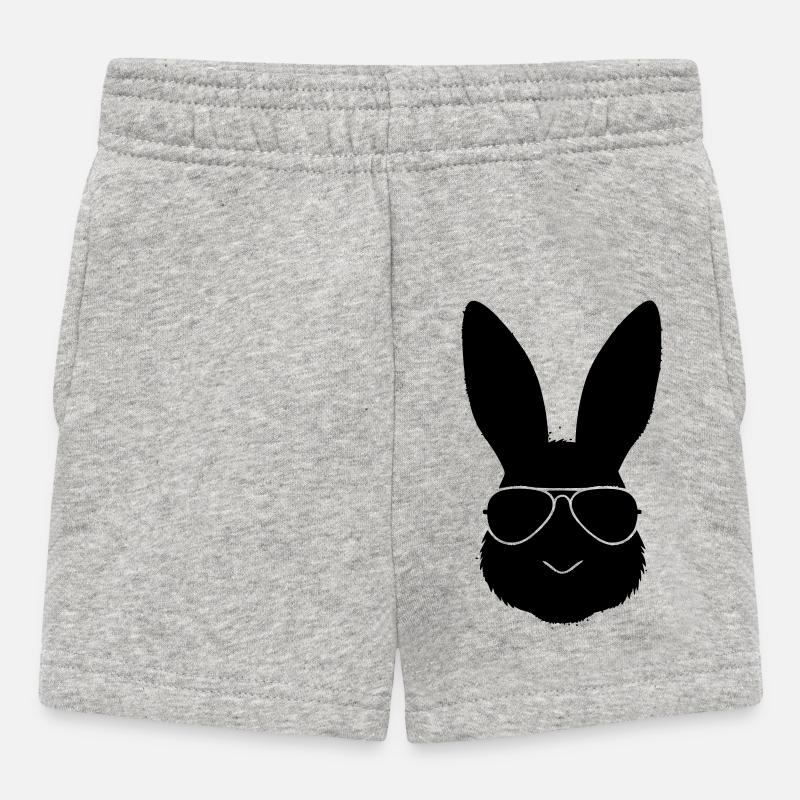 Profil cool des lunettes de soleil en forme de lapin - Short Bébé - gris chiné
