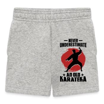 Karate Grandpa - Baby Shorts - heather grey - Front