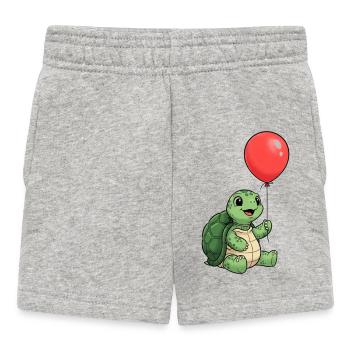 Turtle Kids T-shirt with Red Balloon - turtle - Baby Shorts - heather grey - Front