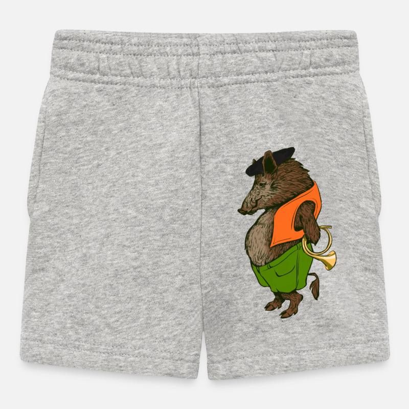 Sanglier le chasseur - Short Bébé - gris chiné