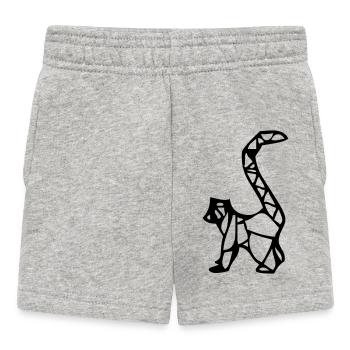 Origami Lemur Monkey - Baby Shorts - heather grey - Front