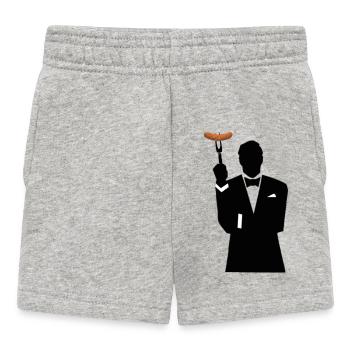 Silhouette de smoking avec hot-dog - Short Bébé - gris chiné - Devant