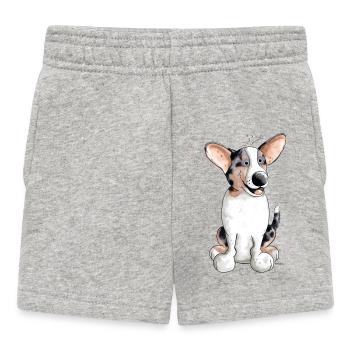 Süßer Welsh Corgi Cardigan - Baby Shorts - Grau meliert - Vorne