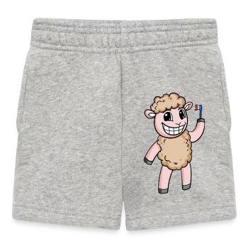 Moutons avec brosse à dents - Short Bébé - gris chiné - Devant