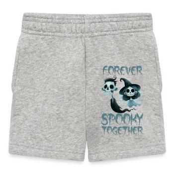 FOREVER SPOOKY TOGETHER, HALLOWEEN SCARY GHOSTS - Baby Shorts - heather grey - Front