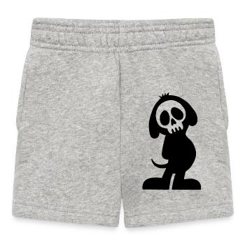 Black Dog Skull - Baby Shorts - heather grey - Front