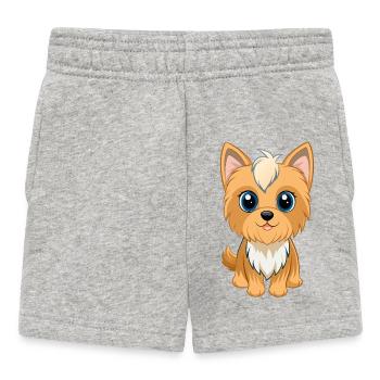 Adorable chiot Yorkshire aux grands yeux (v02) - Short Bébé - gris chiné - Devant