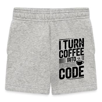Je transforme le café en code - Short Bébé - gris chiné - Devant