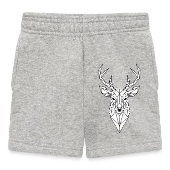 Geometric Deer Head Line Art - Baby Shorts - heather grey - Front