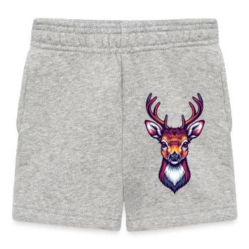 Deer Head Cool Cute - Baby Shorts - heather grey - Front