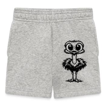 Oiseau poilu, aux grands yeux - Short Bébé - gris chiné - Devant