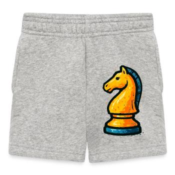 Dominez l'Échiquier: Cavalier Stratégique - Short Bébé - gris chiné - Devant