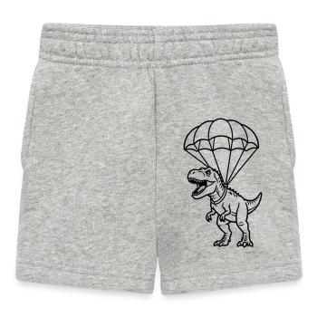 T Rex with Parachute - Baby Shorts - heather grey - Front