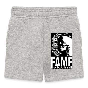 Fame Victim Skull Shirt – Dark Money Streetwear - Baby Shorts - heather grey - Front
