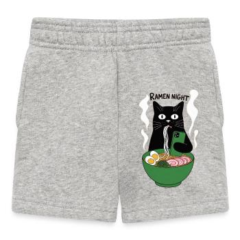 Ramen Nacht Katze Smartphone - Baby Shorts - Grau meliert - Vorne