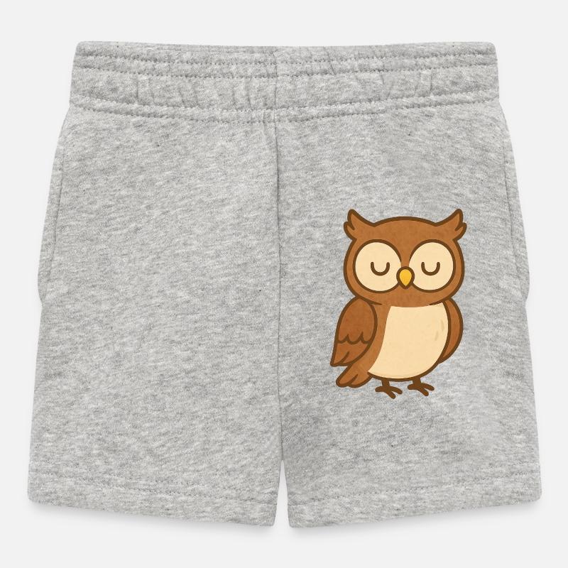 Eule - Baby Shorts - Grau meliert