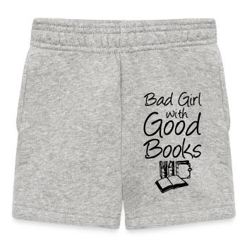 Bad Girl with Good Books - Baby Shorts - heather grey - Front