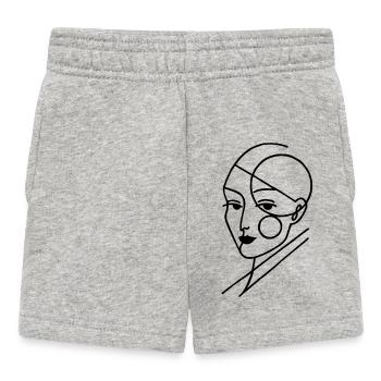 Schwarzer geometrischer Mensch - Baby Shorts - Grau meliert - Vorne