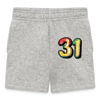 31 Symbole numérique - Short Bébé - gris chiné - Devant