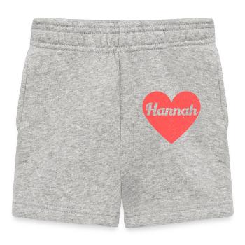 Hannah Name Rotes Herz Liebe Fan Retro - Baby Shorts - Grau meliert - Vorne