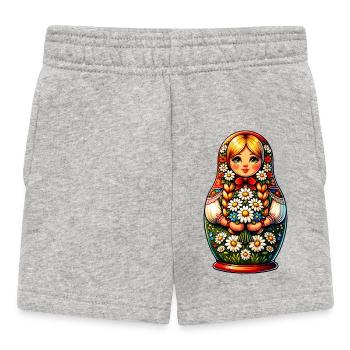 Matriochka en russe Matriochka Poupée Russe - Short Bébé - gris chiné - Devant
