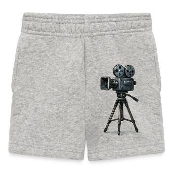 Vintage Film Camera Tripod - Baby Shorts - heather grey - Front