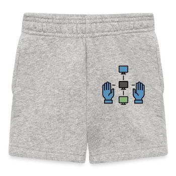 Decentralized Network | Blockchain P2P Symbol - Baby Shorts - heather grey - Front