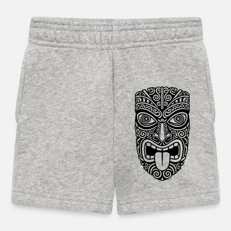 Masque tribal – Symbole mystique - Short Bébé - gris chiné