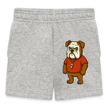Bulldog Coach Mascot with Whistle - Baby Shorts - heather grey - Front