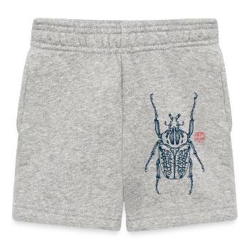 Walker Insekt mit japanischem Kanji Stempel - Baby Shorts - Grau meliert - Vorne