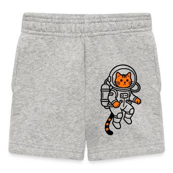 cat in space - Baby Shorts - heather grey - Front