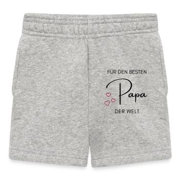 Für den besten Papa der Welt - Schriftzug Geschenk - Baby Shorts - Grau meliert - Vorne