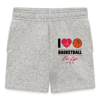 I Love Basketball – Forever a Baller - Baby Shorts - heather grey - Front