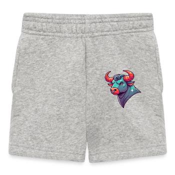 stier cartoon - Baby Shorts - Grau meliert - Vorne