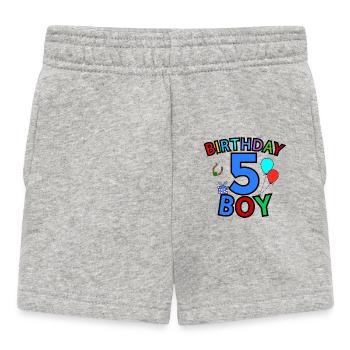 Birthday Boy 5 - Baby Shorts - Grau meliert - Vorne