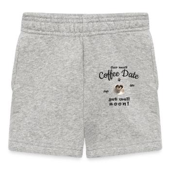 Gute Besserung, get well soon! Gutschein Kaffee - Baby Shorts - Grau meliert - Vorne