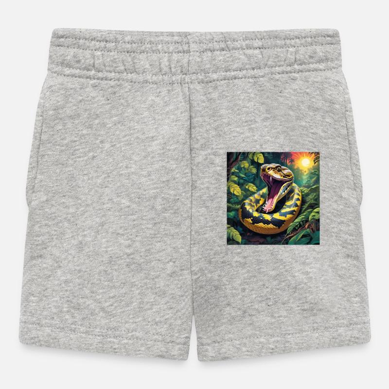 Serpent python - Short Bébé - gris chiné