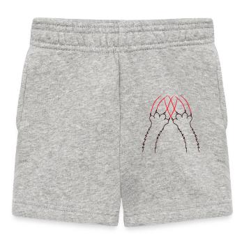 Katzen Klauen Pfote Tatzen Kralle Kratzer Streifen - Baby Shorts - Grau meliert - Vorne