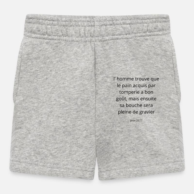 Proverbe - Short Bébé - gris chiné