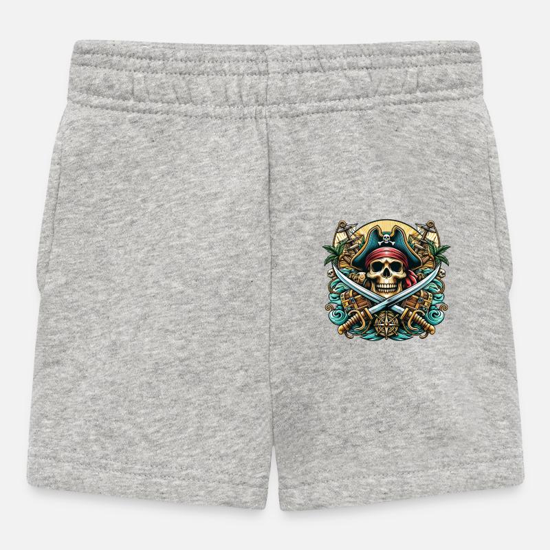 Pirate Logo - Short Bébé - gris chiné