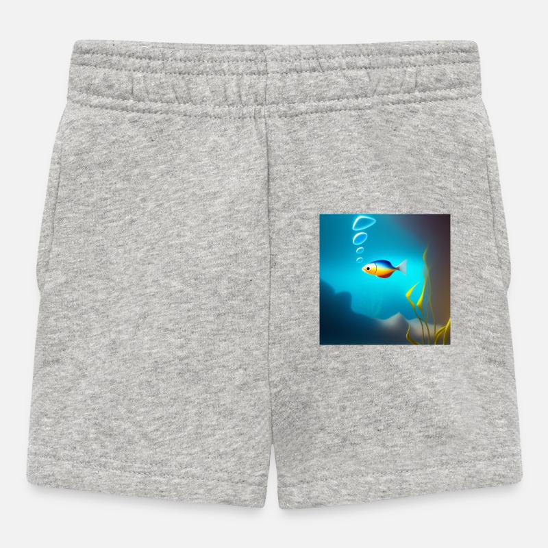 Poisson - Short Bébé - gris chiné