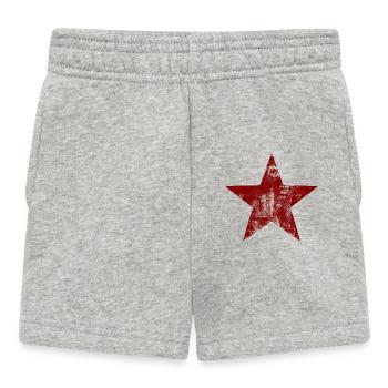 Étoile - Rouge - Short Bébé - gris chiné - Devant