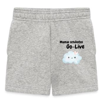 Mamas schönstes Go-Live - Baby Shorts - Grau meliert - Vorne