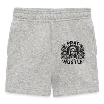 Pray then Hustle - Baby Shorts - heather grey - Front