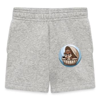 Mignon bébé loutre dans un lit bébé - Short Bébé - gris chiné - Devant