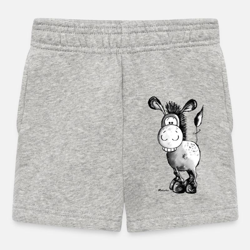 Drôle d'âne - Cheval - Animaux - Short Bébé - gris chiné