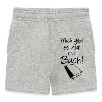 Buch Spruch Bücher Lesen Leser Geschenk - Baby Shorts - Grau meliert - Vorne