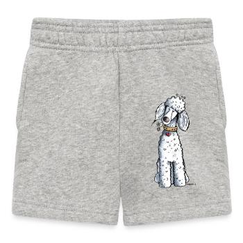 Pudel mit Blumen - Baby Shorts - Grau meliert - Vorne