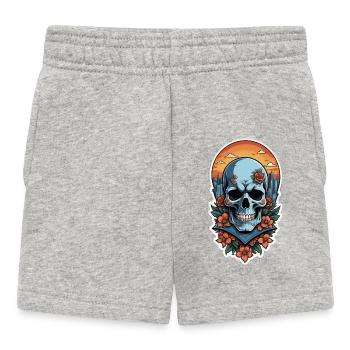 Bones and Botany skull - Baby Shorts - heather grey - Front