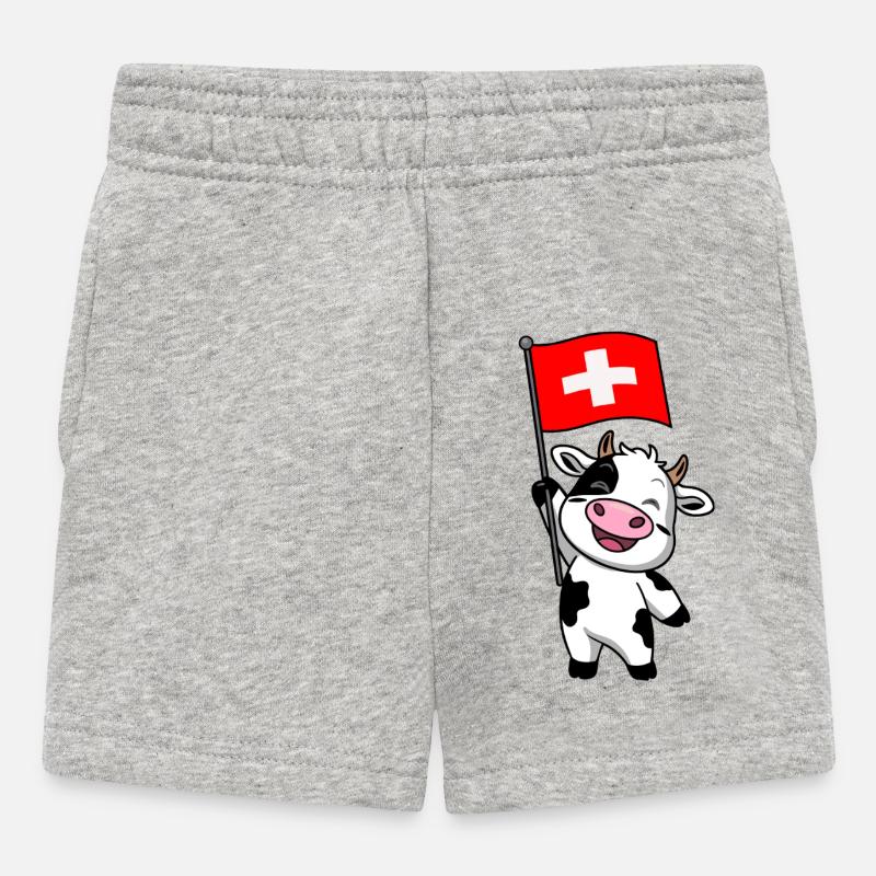 Schweizer Kuh - Baby Shorts - Grau meliert